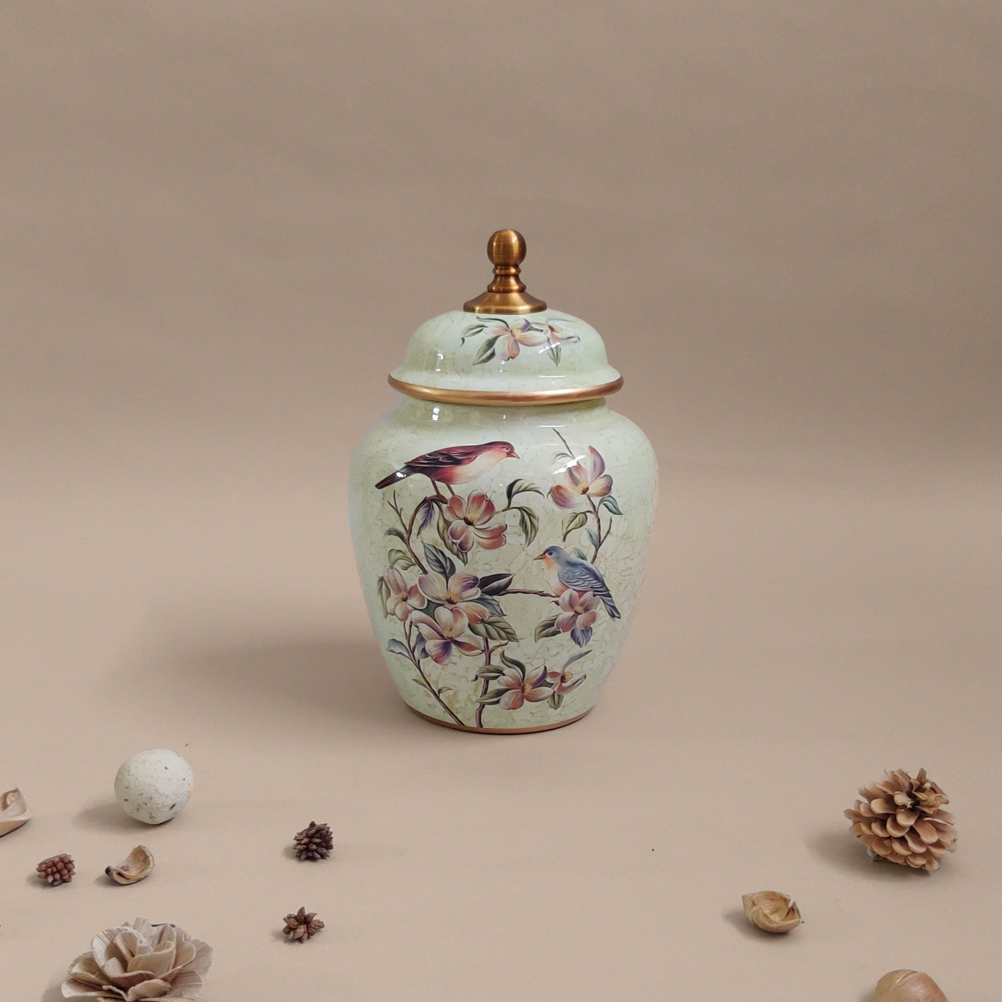 Luxe Bird Blue Temple Jar
