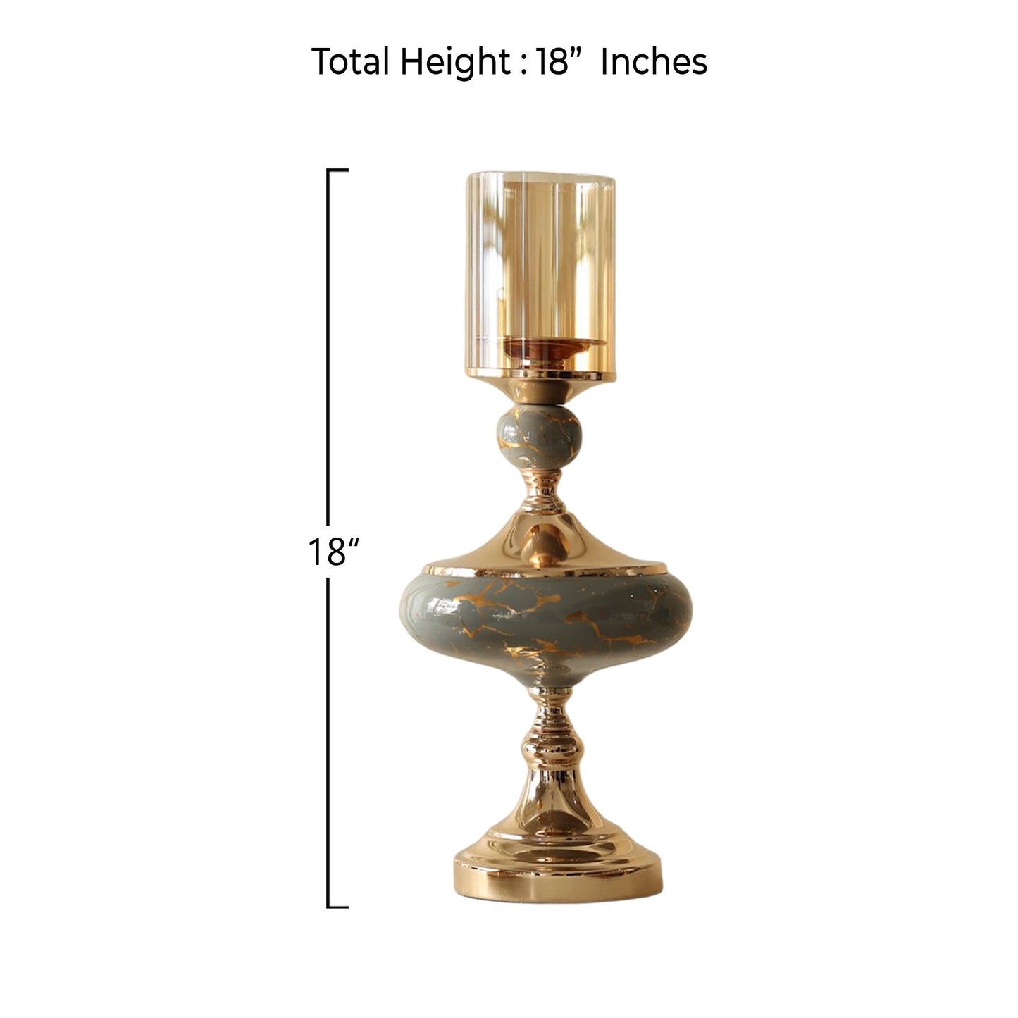 Stellaus Vintage Gold Candle Stands (Set of 2)