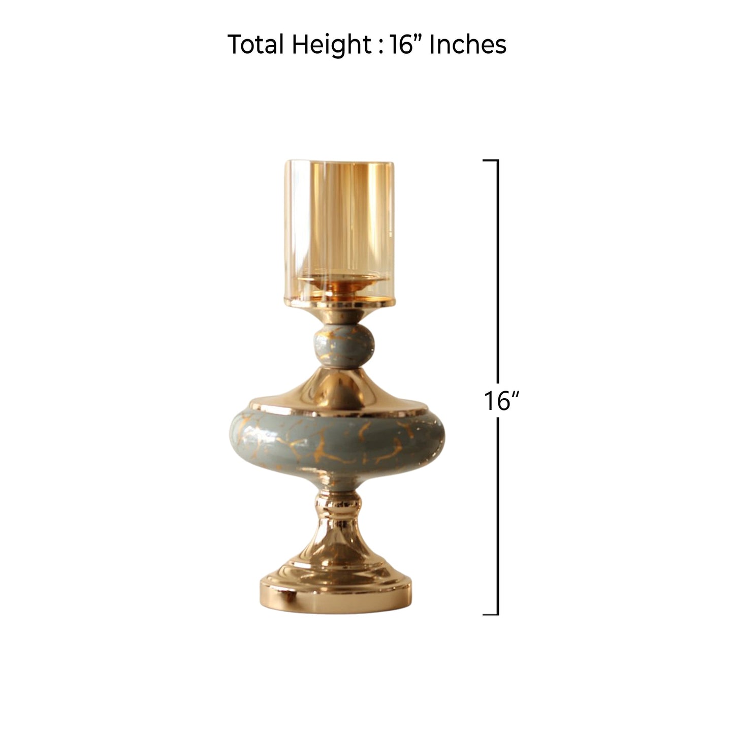 Stellaus Vintage Gold Candle Stands (Set of 2)