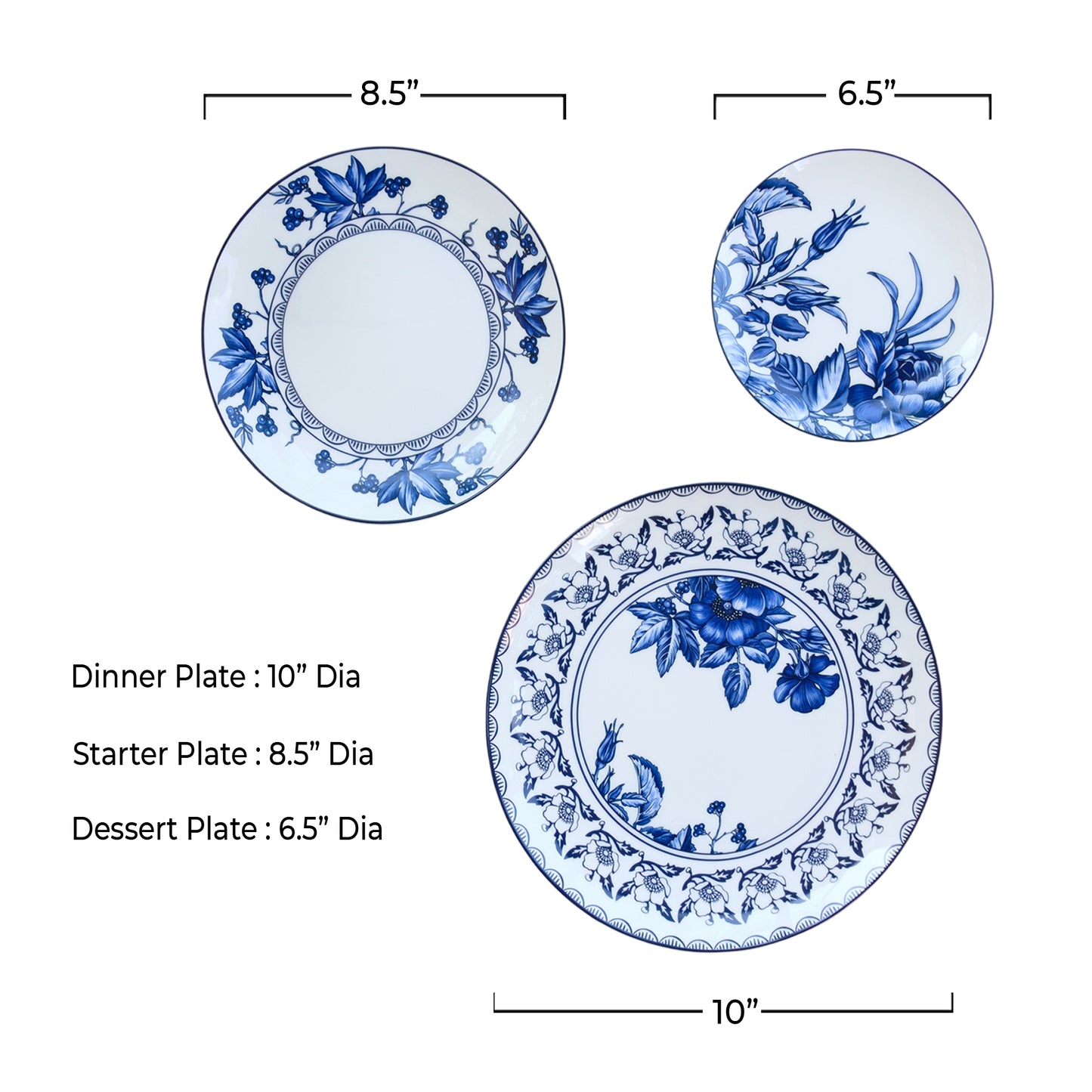 Kheima Blue Paradise Luxury Dinnerset (Set of 28 pcs)