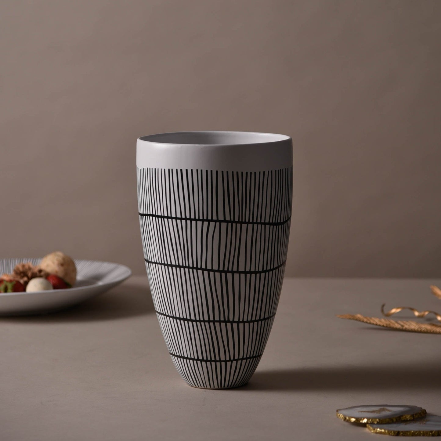 Mangata white stripes Tall Vase