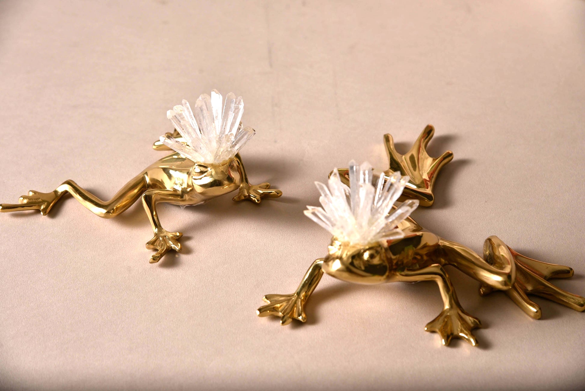 Pinna Crystal Animal Brass sculptures (Set of 2)