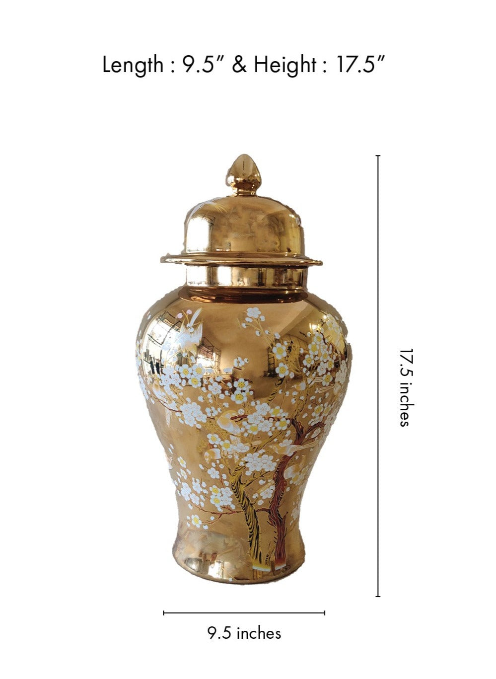 Luxury Porcelain Gold Decorative Jars (Medium)