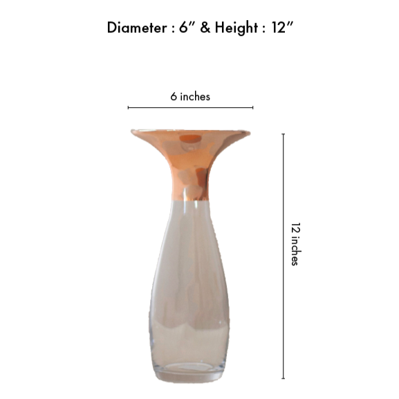 Laetus Rose Gold Glass Vase (Large)