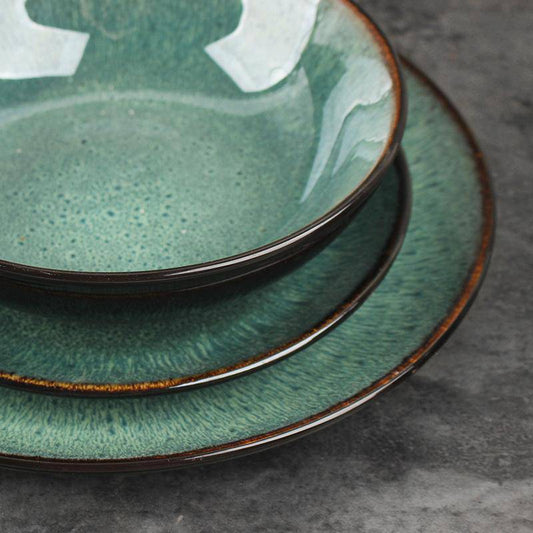 Luxury Inpensus Dinnerset Ceramic Green Serving Bowl (Large) - The Decor Circle