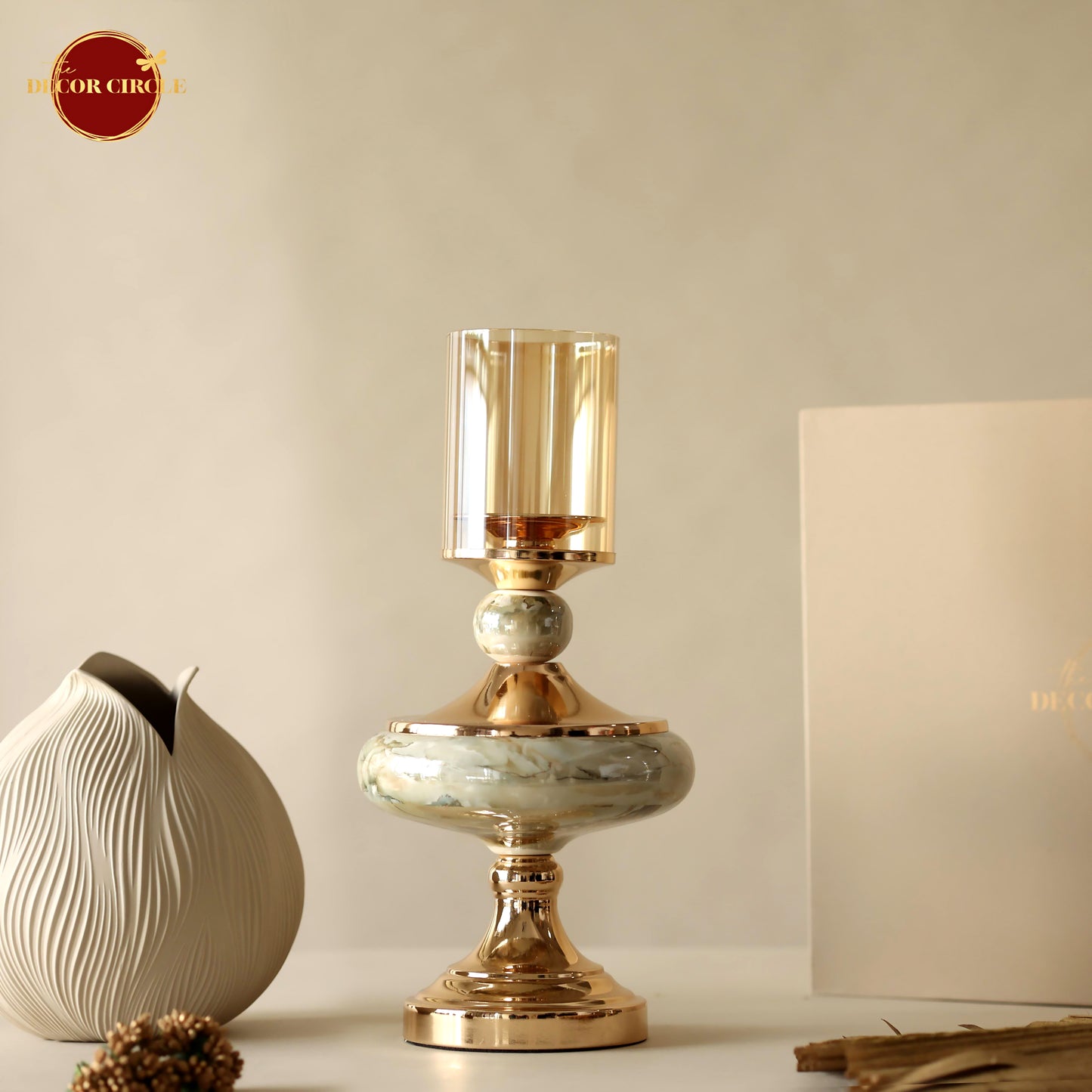 Stellaus Green Decorative Candle Stands (Set of 2)