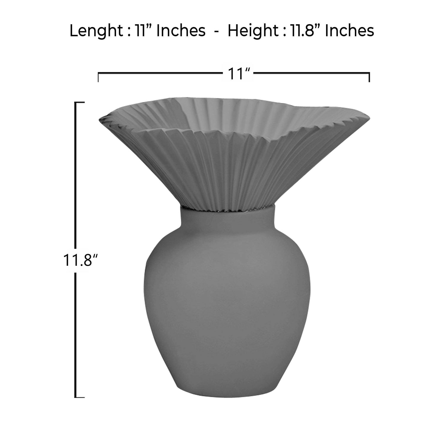 Sweven Decorative Flower Grey Vase