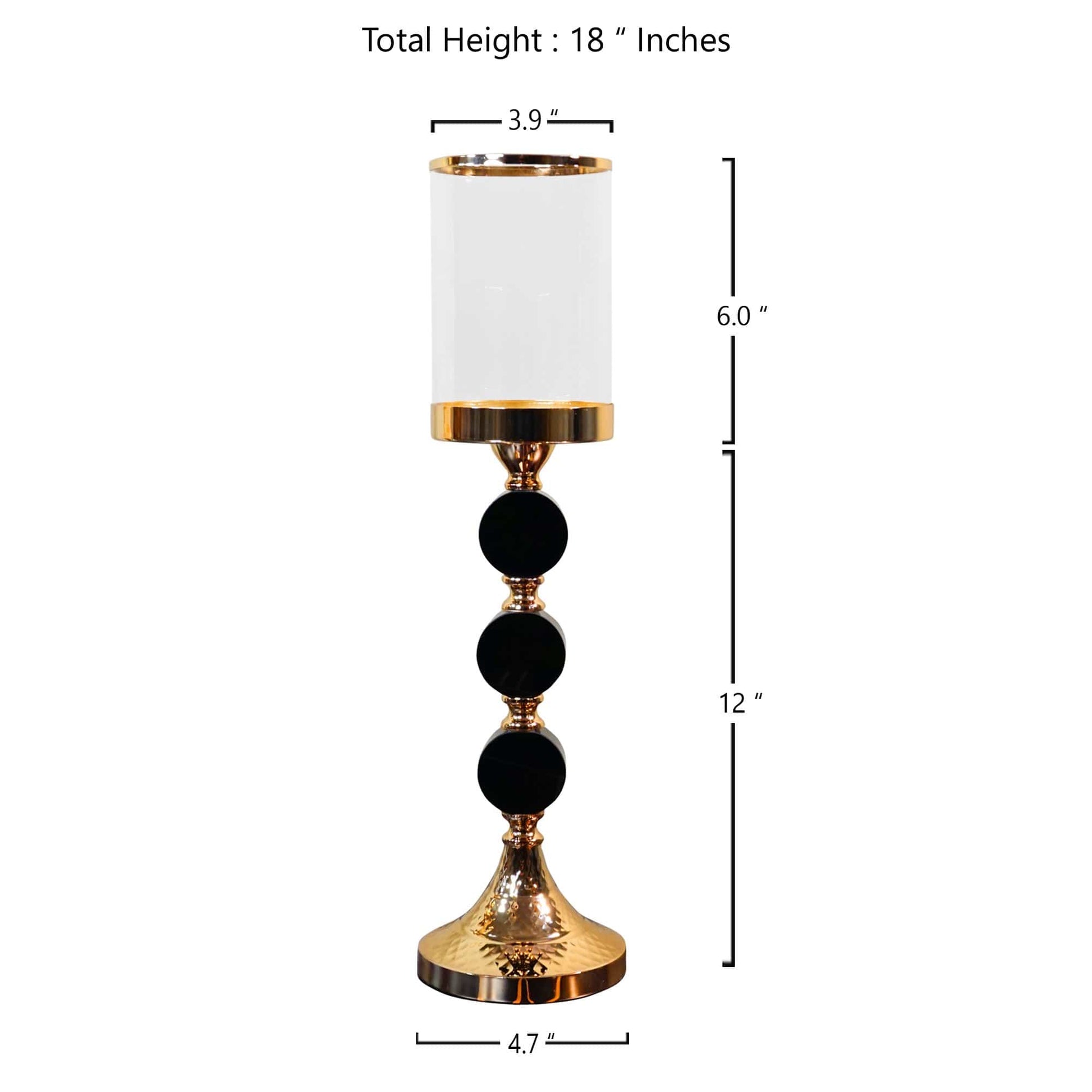 Meraki Black Nordic Gold Candle Stands (Set of 3) - The Decor Circle