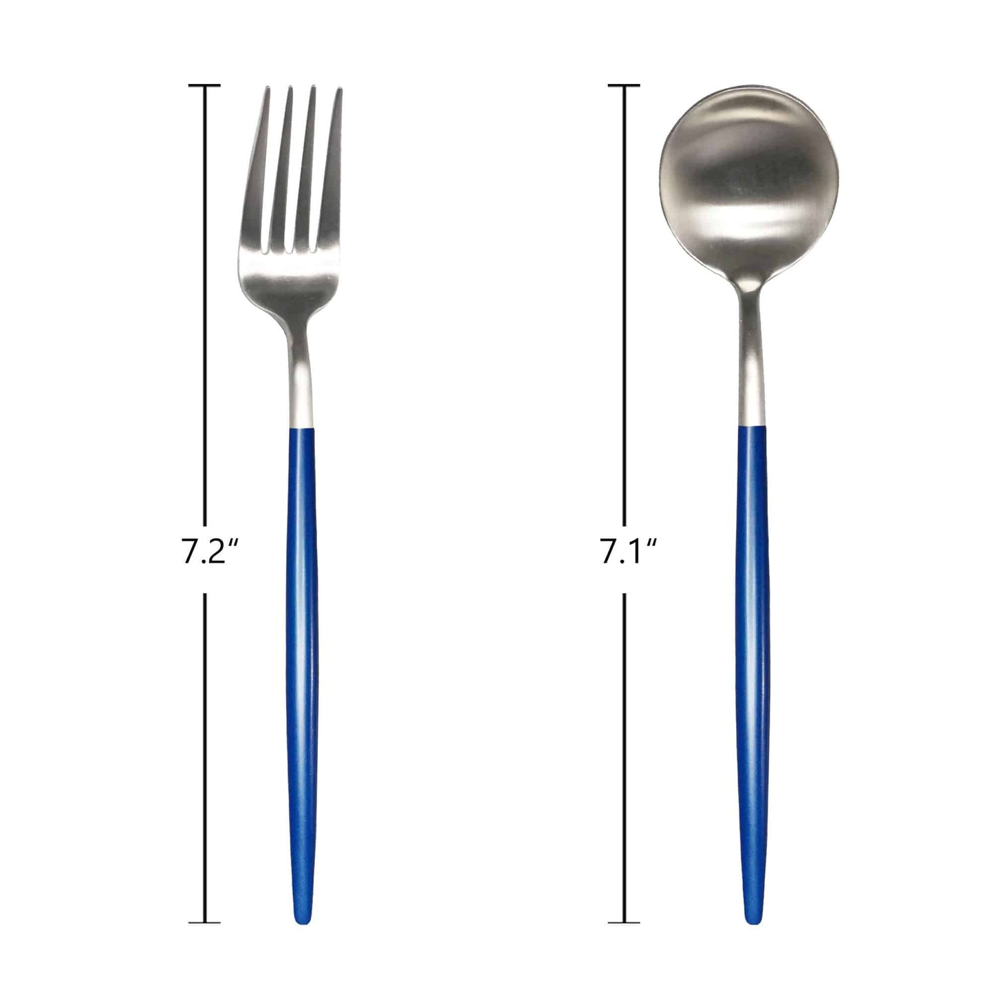 Starter/Snack Blue Silver Cutlery Set (Set of 12) - The Decor Circle