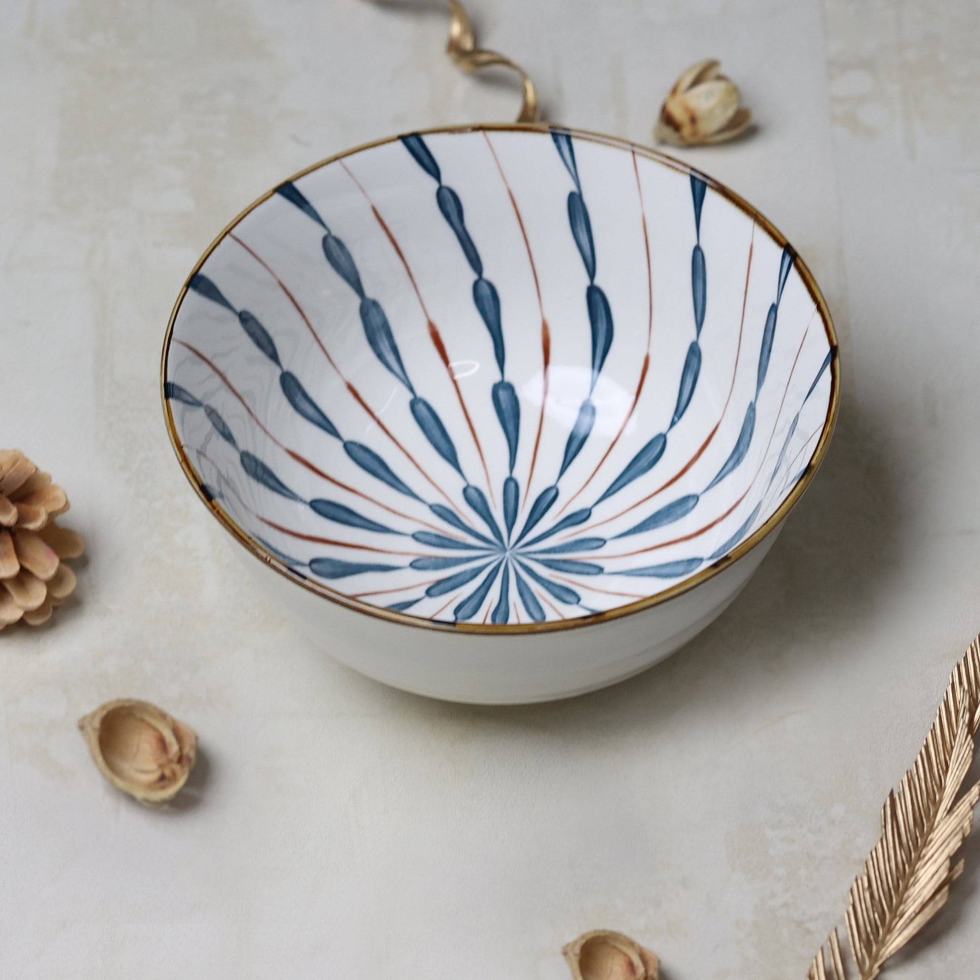 Japanese Blue Swirl Soup/Ramen Bowl (Large) - The Decor Circle