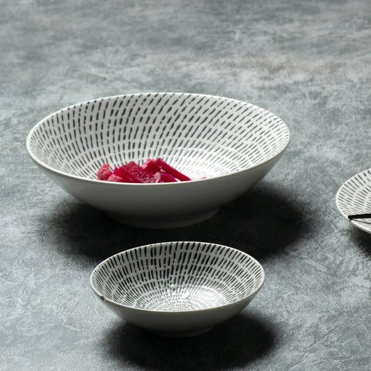Tableware Mangata Modern White/Black Ceramic Bowl - The Decor Circle