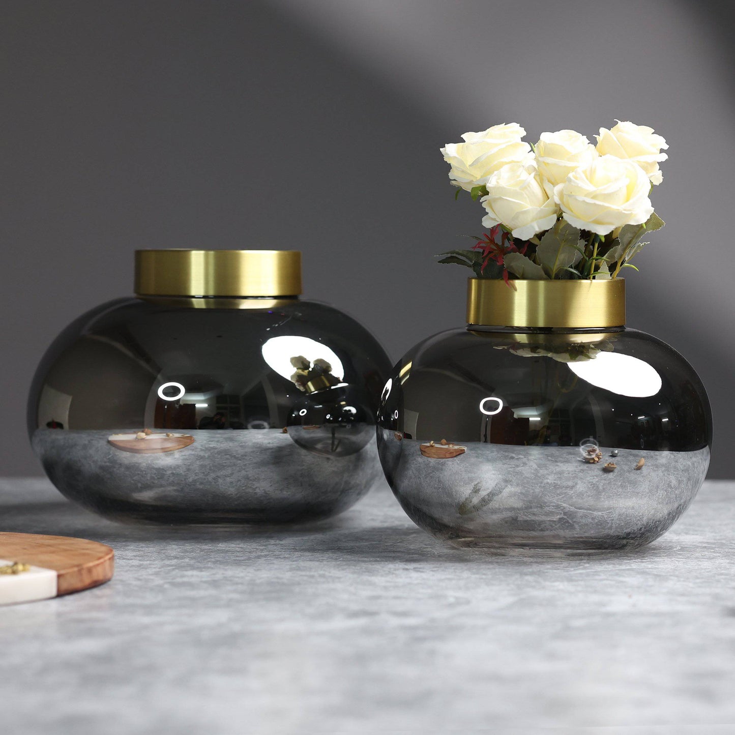 Home Decor Elysian Living room Dome Glass vase-Small - The Decor Circle