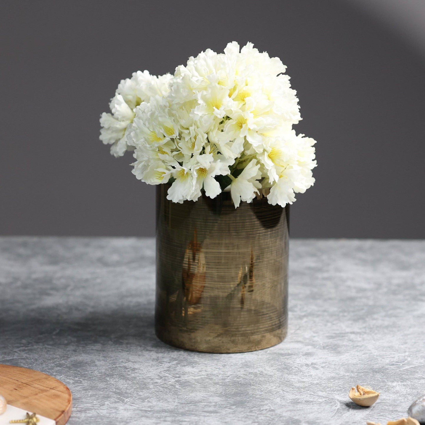 Home Decor Ribbon Golden Glass Vase - The Decor Circle