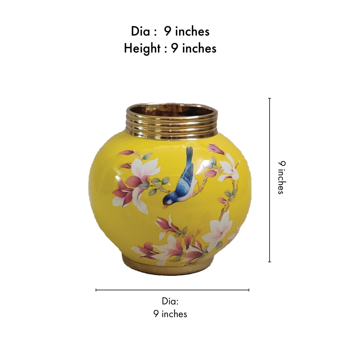 Luxury Porcelain Yellow Vase (Small)