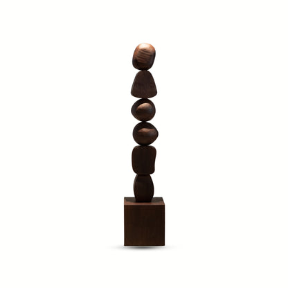 Walnut Wood Japandi Large Sculpture