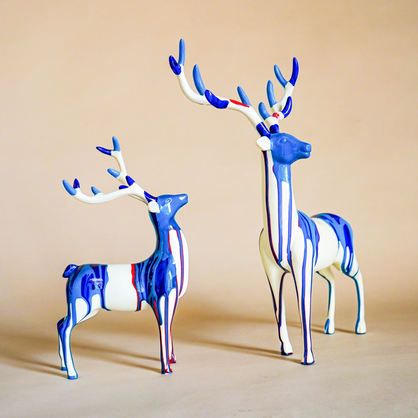 Elysian Rainbow Deer Sculptures (Set of 2)