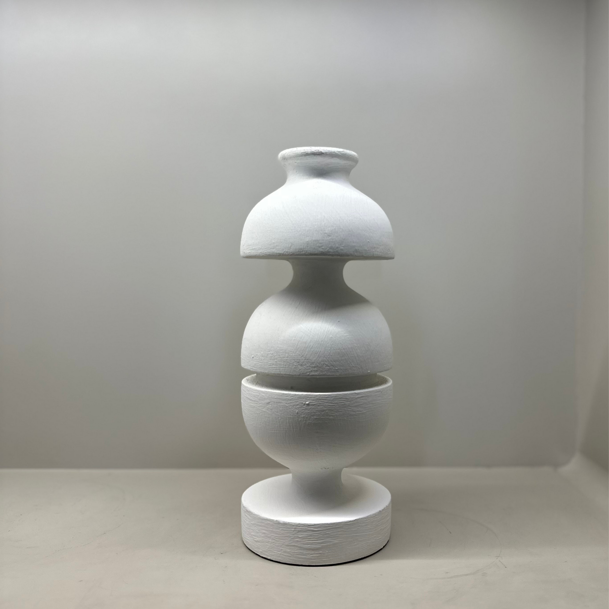Wabi Sabi Wooden White Sculpture (Set of 2)