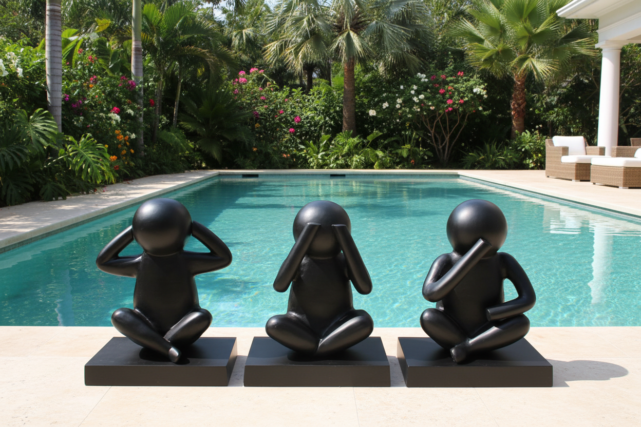 Sophos Pool Side Metal Sculptures ( Set of 3)