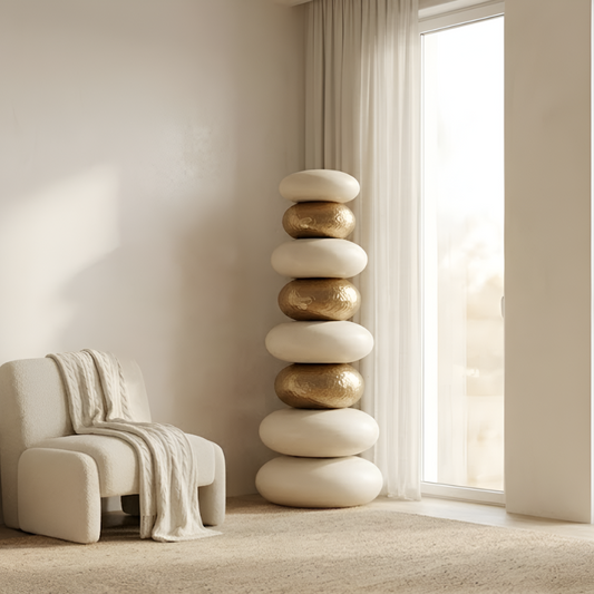 Sama Core - Ivory Bronze Wood Totem Sculpture