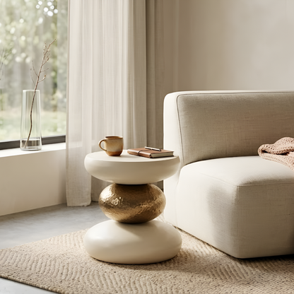 Sama Pebble - Ivory Bronze Side Table