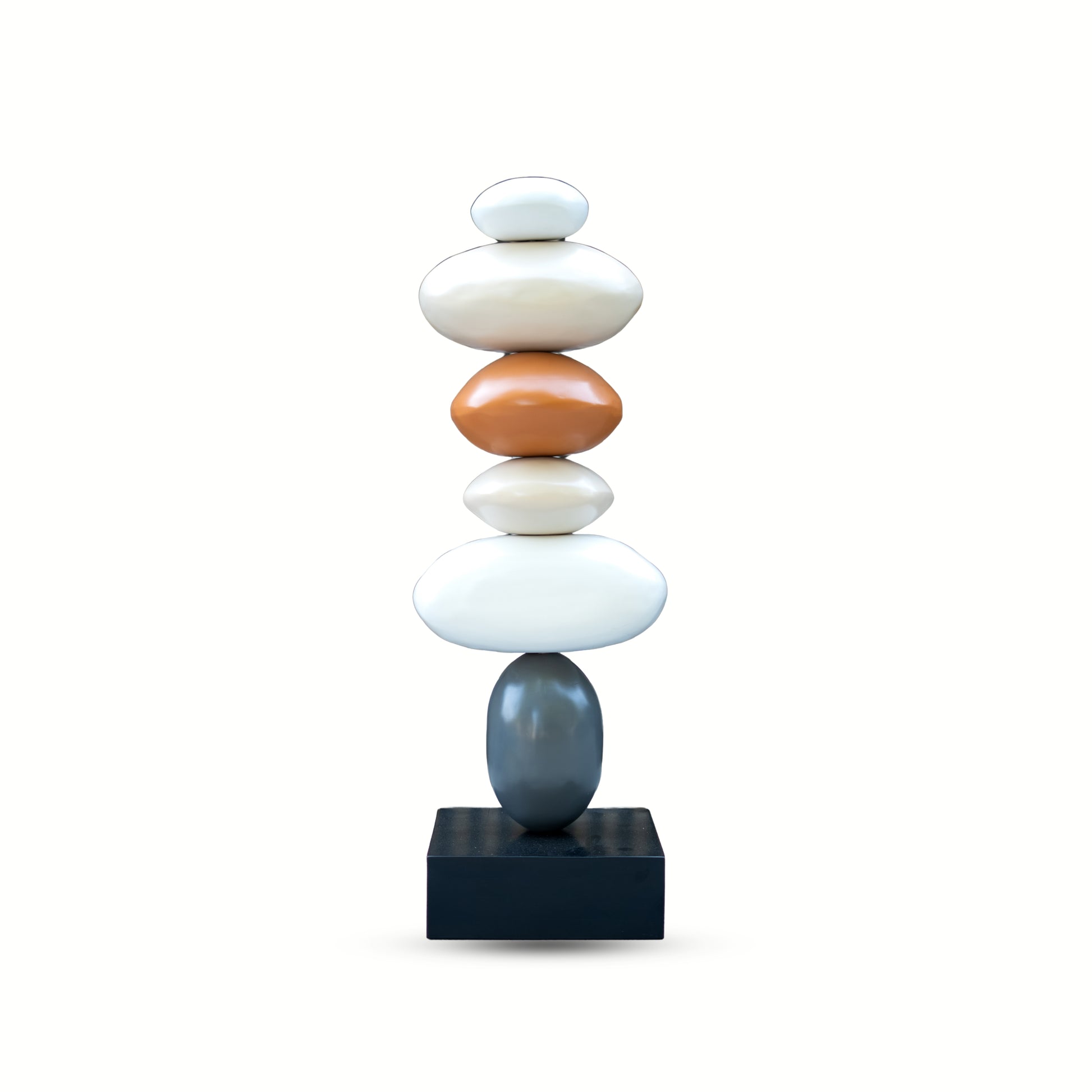 Wooden Pebble Totem Sculpture (3 Feet)