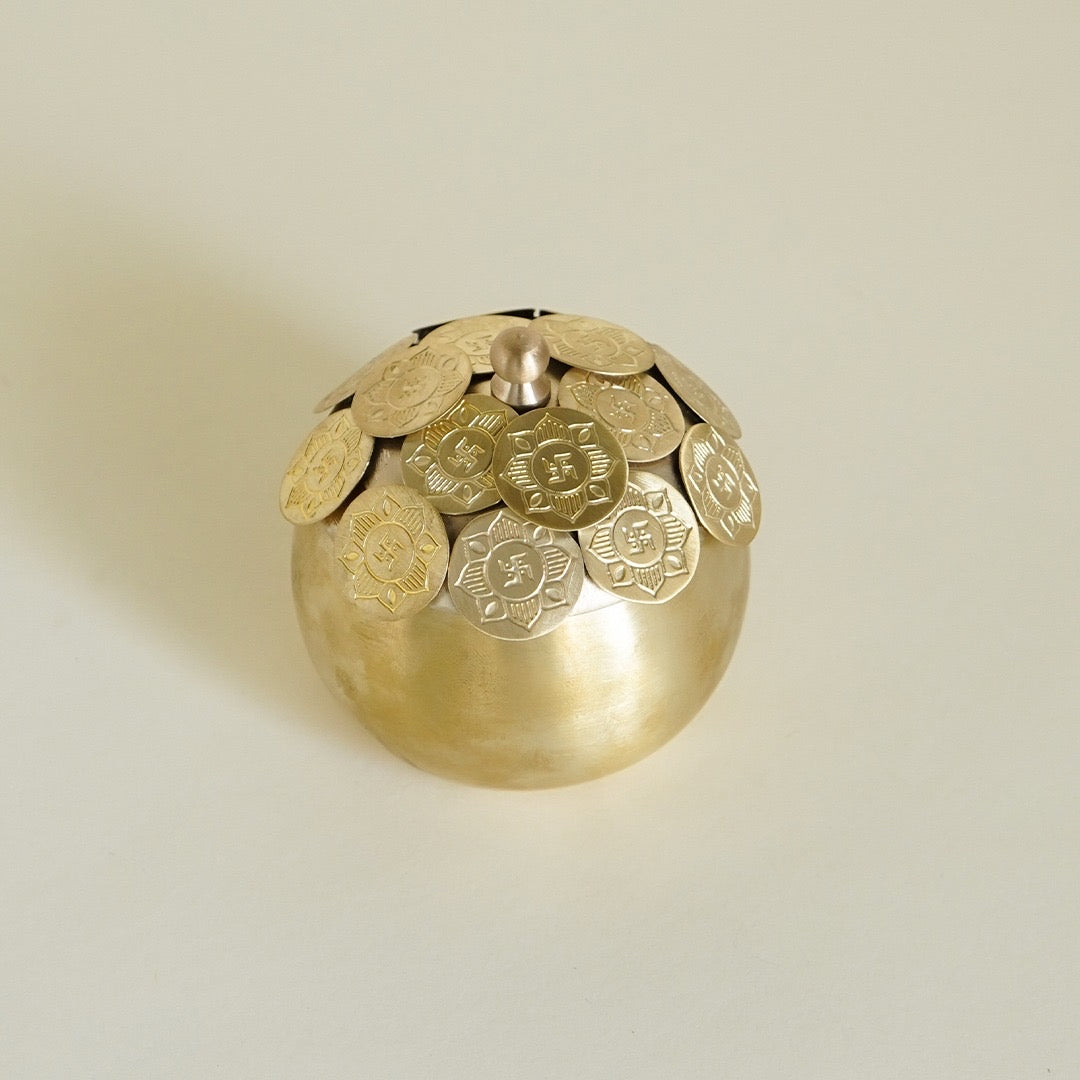 Kansa Brass Coin Nut bowl Diwali Gift Box (set of 2)
