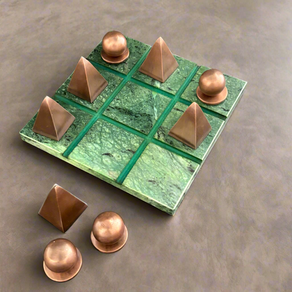Green Marble Tic Tac Board