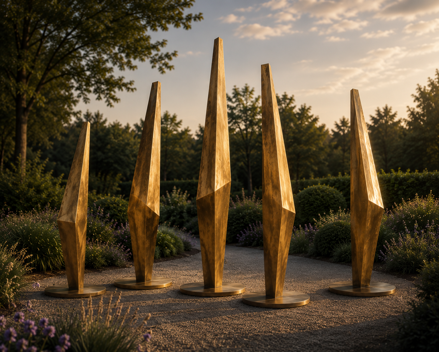 AKĀSHA V™ | Outdoor Bronze Garden Sculptures (Set of 5)