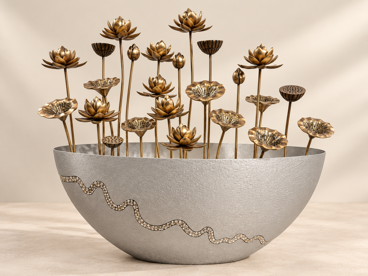 The Lotus Vessel - Large Vase Statement Showpiece
