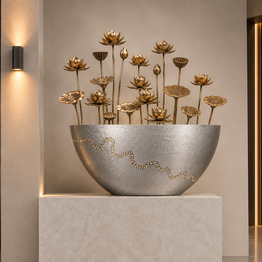 The Lotus Vessel - Large Vase Statement Showpiece