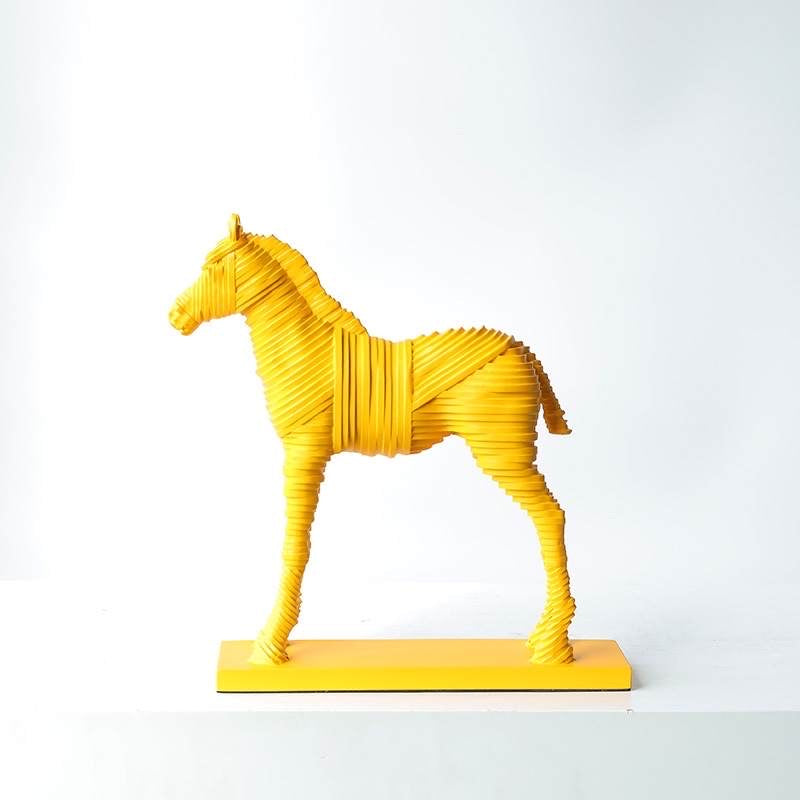Apricus Horse – Yellow Resin Sculpture