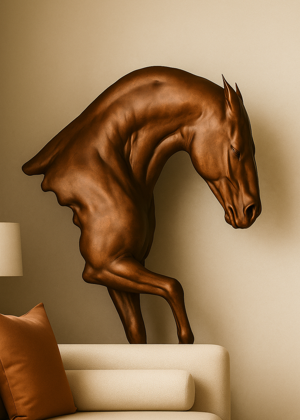 Augustus 5.6 Ft Horse Sculpture for Living Room – Premium Aluminium Art