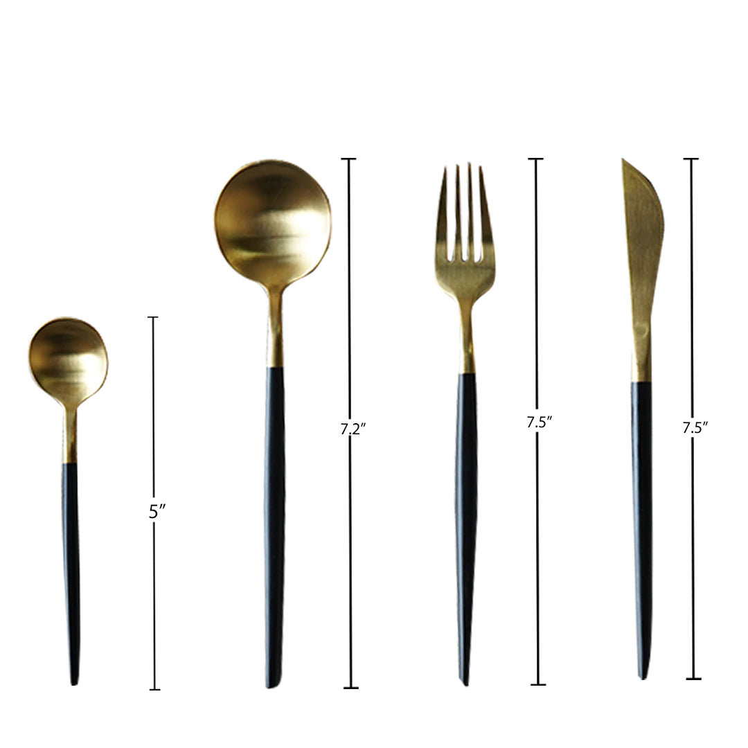 Nordic Black Starter Cutlery set (Set of 24 pieces)