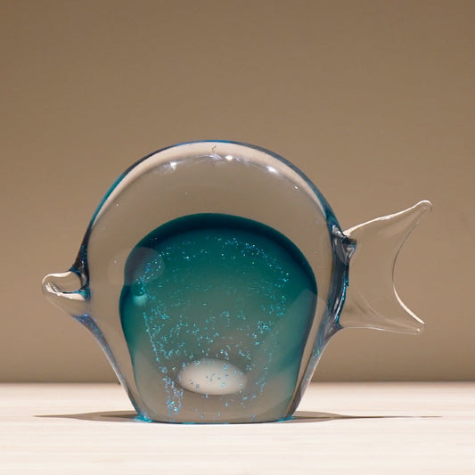 Serene Blue fish glass sculpture