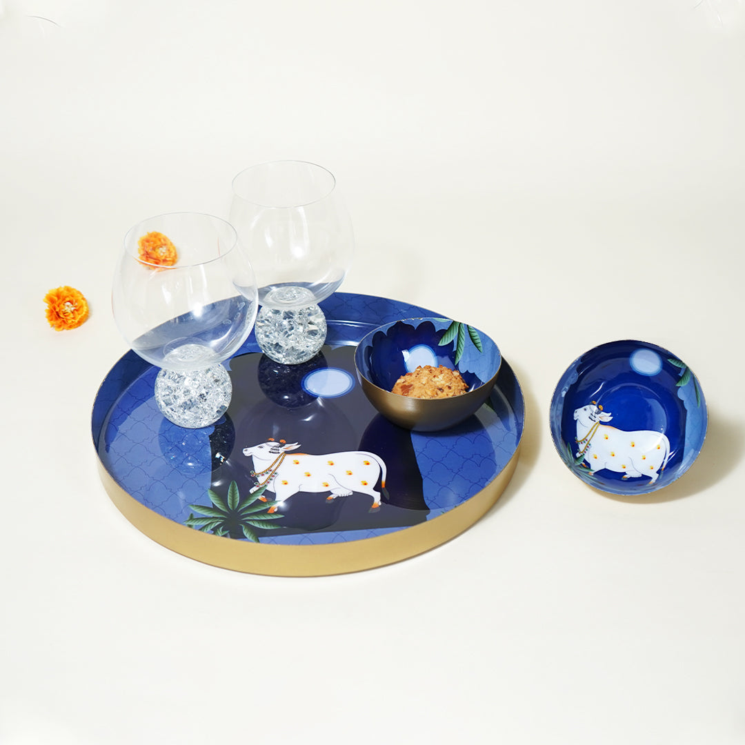 Heritage blue Tray Gift Set with Bowls