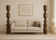 Japandi Walnut Wooden Sculpture for Living Room (6 Feet)