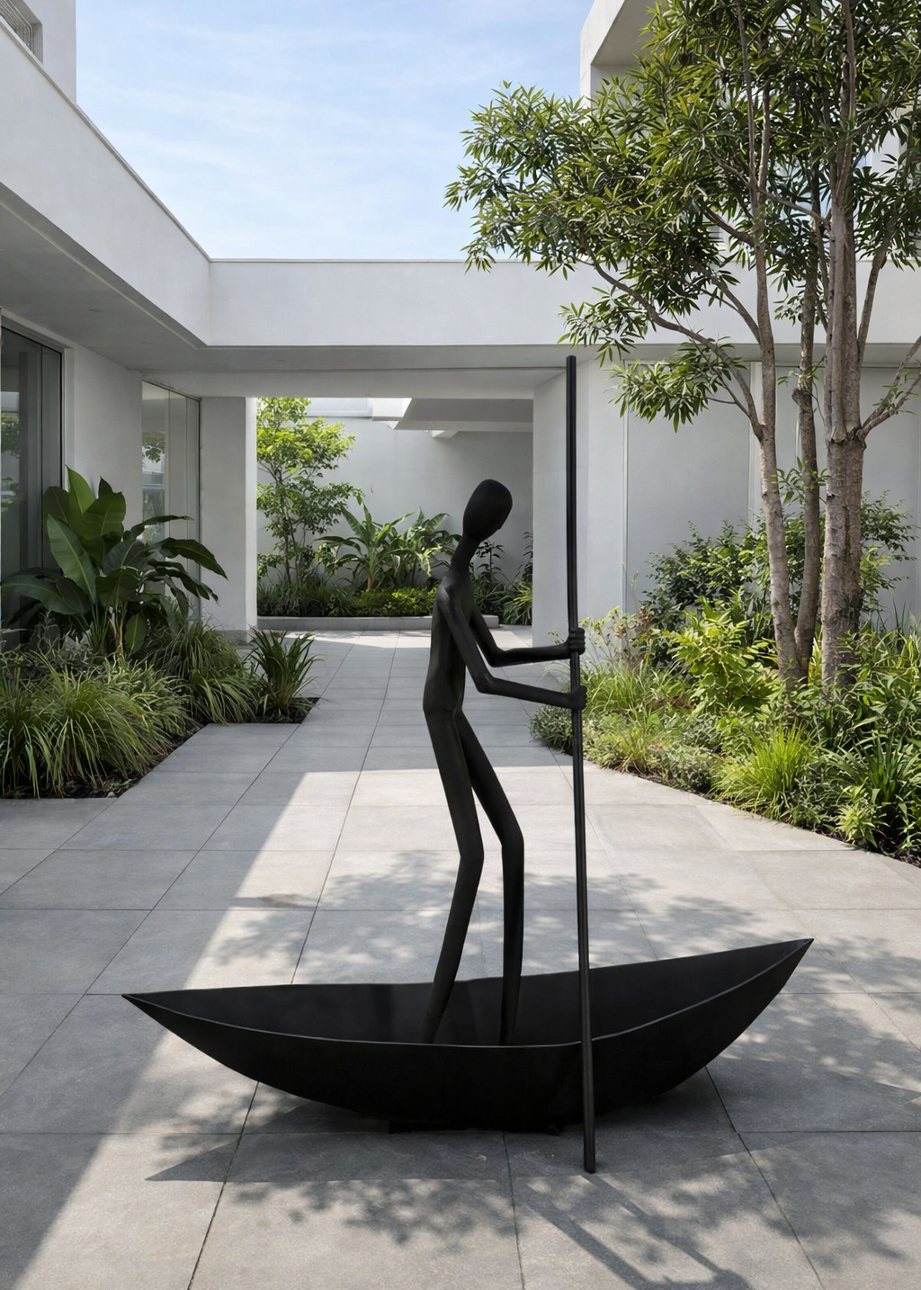 Navious Boat Man Sculpture for Entrance Lobby (6 feet)