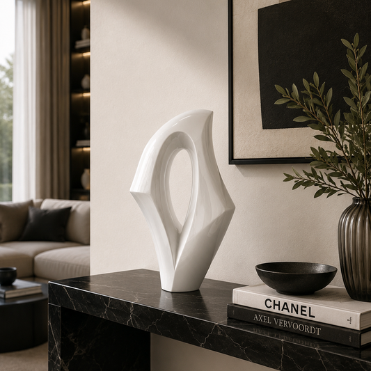 The Eye White Coffee Table Showpiece