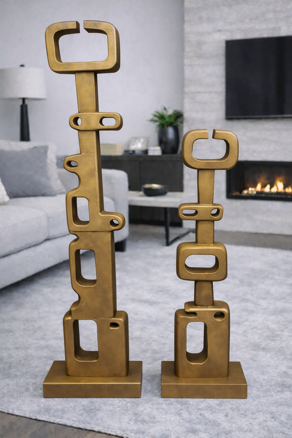 Sanitatem Organic Black Gold Sculptures Set (Set of 2)