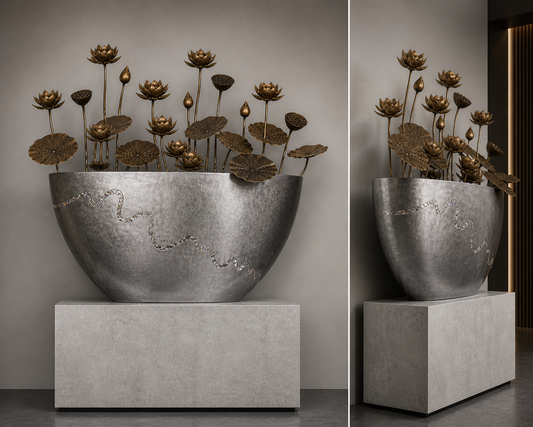 The Lotus Vessel - Large Vase Statement Showpiece