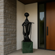Japandi Guitar Man Sculpture with Marble Base (4 feet)