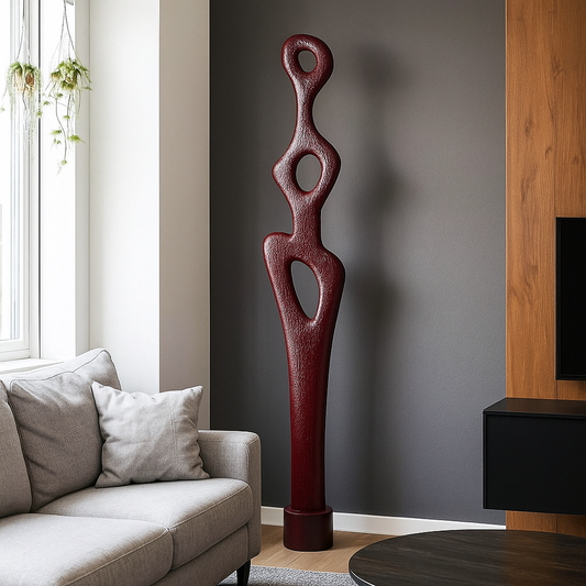 Aman Abstract Red Sculpture for Living Room (6 Feet)