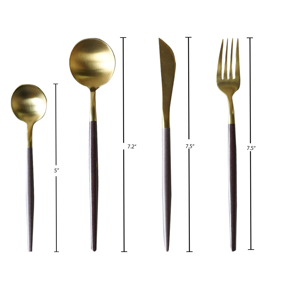 Nordic Coffee Gold Starter Cutlery (Set of 24 pieces)