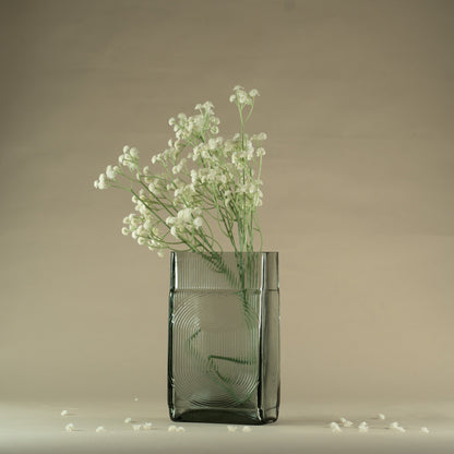 Cuboid Smokey Glass Vase (Small)