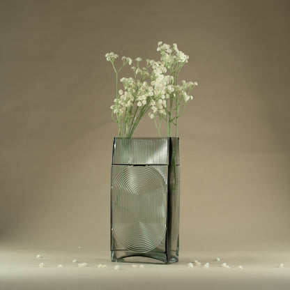 Cuboid Smokey Glass Vase (Large)