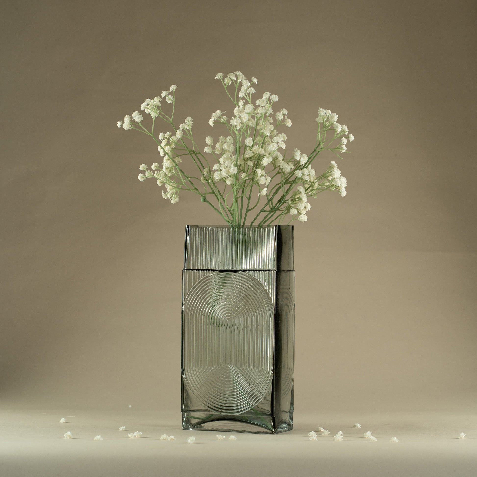 Cuboid Smokey Glass Vase (Large)