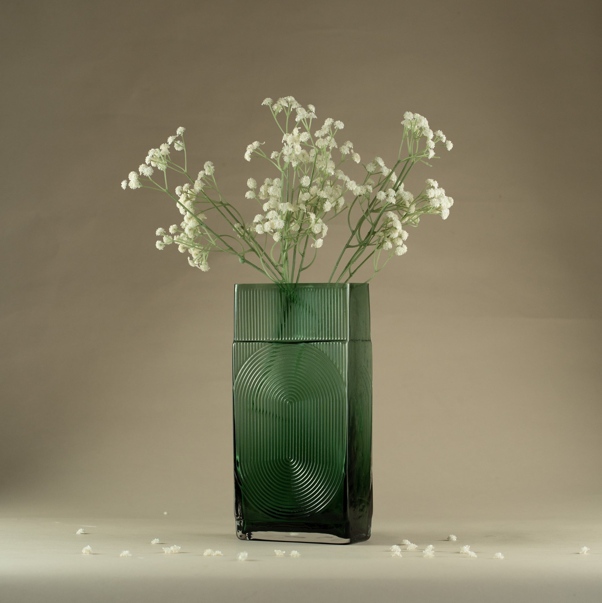 Cuboid Green Glass Vase (Large)