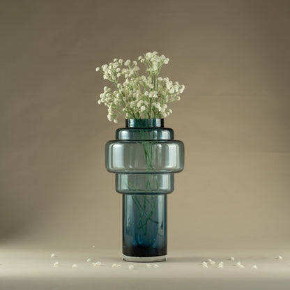Mason Layered Blue Glass Vase (Large)