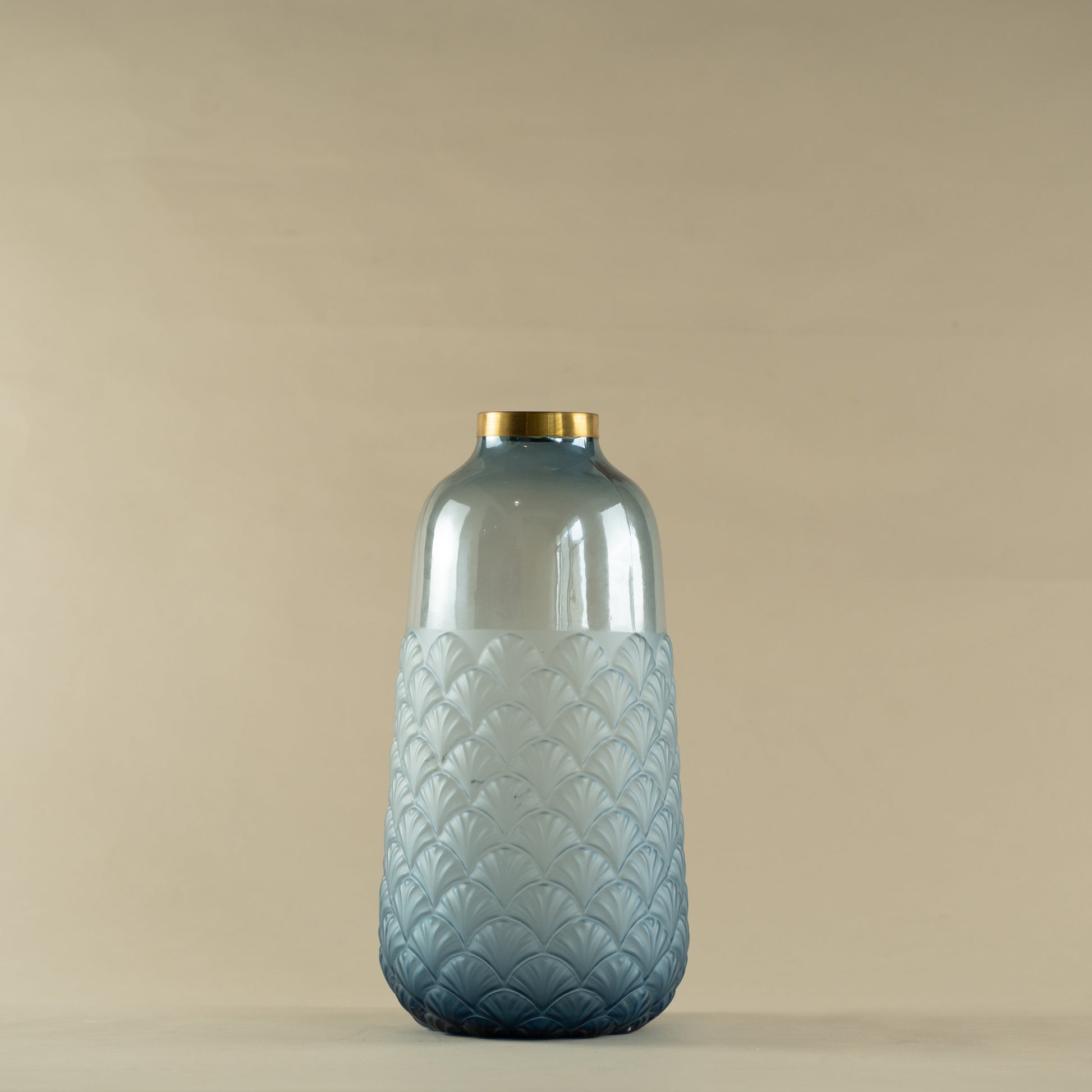 Aecor Textured Blue Glass Vase (Large)