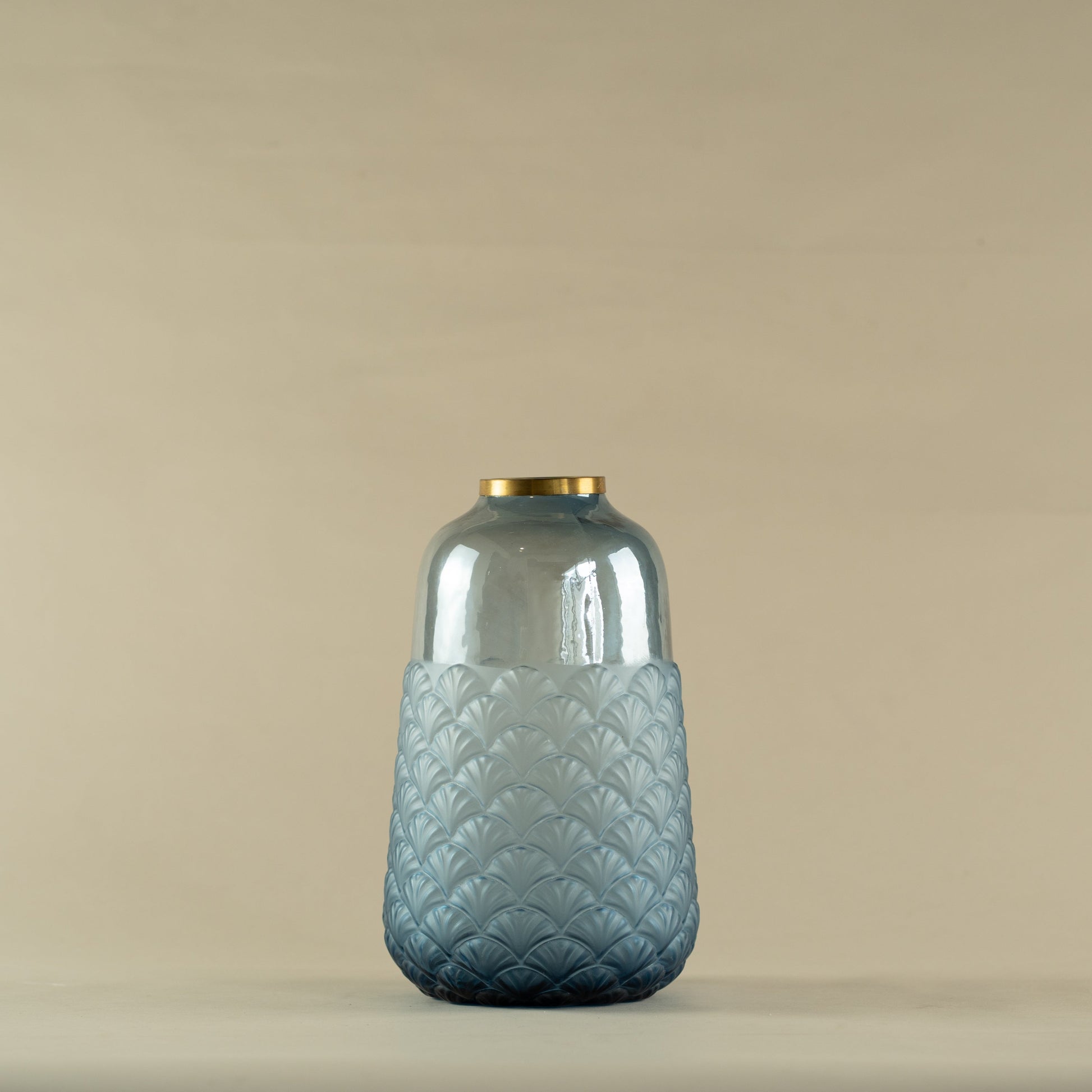 Aecor Textured Blue Glass Vase (Small)